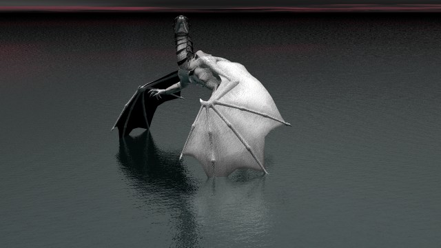 Dragon over water